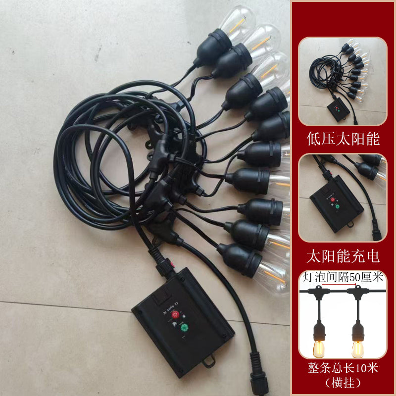 太阳能灯串户外防水灯串灯笼下挂庭院灯跑马灯节日亮化氛围装饰灯