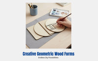 DIY Machine-Cut Geometric Wooden Slices, Poplar Wood Decor Pieces, Home Decoration, Assorted Shapes for Crafts