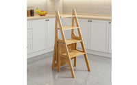 Folding Step Stool Chair Convertible-in-1 Design Convertible Ladder Chair Foldable Transforming Step Ladder Stool for Kitchen, Stockroom