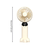 Handheld Mini Fan with Stand USB Rechargeable Portable Fan with Display Compact Lightweight for Students