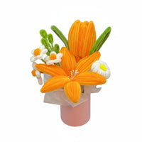 Finished Product Pipe Cleaner Flower Arrangement Holiday Gift Handmade Fuzzy Flower Craft Cute Design for Teachers, Mothers, Girlfriends