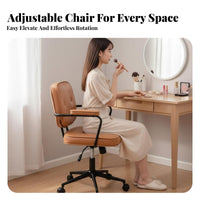 Ergonomic rearrest Shell rear rotating Chair effortlessRolling Casters Vanity Stool Padded pad Indoor Seating Minimalist Design for Students, Young Adults, Home Office Workers, Bedroom, Study Room