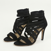 Women's Strappy Open Toe High Heels, Summer Fashion Wedge Sandals, Dressy Open Toe Heels, Adjustable Ankle Strap Shoes, Plus Size Wedge Sandals