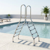 Double-Sided Pool Ladder Stainless Steel AA-Shaped Pool Ladder Anti-Slip for Above-Ground Pools
