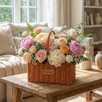 Flower Basket with Handle Woven Basket for Flower Arrangement for wedding Birthday Party Decoration Easter Basket for Eggs Candy