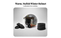 Electric Bike Helmet Multi-Season Half Helmet with Visor Removable Neck Warmer Guard Ed Headwear for Men, Cyclist S, Riding, Commuting, Outdoor