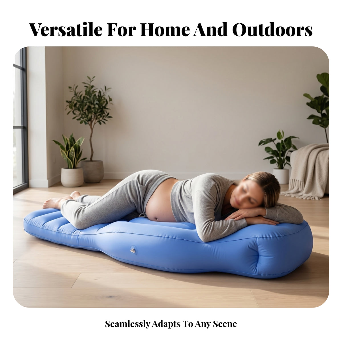 Large Opening Inflatable Maternity Cushion Contoured Maternity Cushion Padded Belly Cutout Pillow PVC for Women, Expectant Mothers, Sleeping, Massage, Stretching