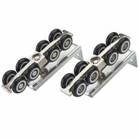 2 Pieces Top Hung Sliding Door Rollers Zinc-Colored 8-Wheel Door Roller Easy Installation Household Fixtures