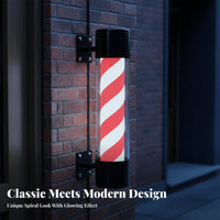 LED Barber Pole Eye-Catching Rotating Barbershop Light High Brightness Rotating Barber Pole Light for Storefront, Outdoor