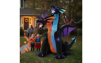 Two-Headed Dragon Inflatable Halloween Inflatable Dragon Easy Setup Decoration for Lawn, Porch