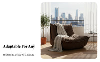 Stylish Armless Floor Sofa Minimalist Aesthetic Caterpillar Sofa Chair Ergonomic Design Indoor Seating Soft Corduroy Cover for Adults, Students, Living Room, Bedroom, Apartment, perusing corner