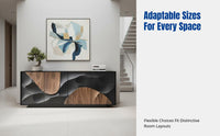 Hardwood Entryway Cabinet, Embossed Designer Storage, Luxury Villa Sideboard, Living Room Decor