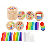 Sorting Cylinder with Drawstring Bag Child-Centered Shape-Sorting Toy Shape Sorter Educational Early Learning for Toddlers