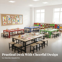 Kids Craft Table Multiple Colors Kindergarten Craft Table Versatile Modular Classroom Desk for Preschoolers, Parents, Tutoring Center, Daycare, Home