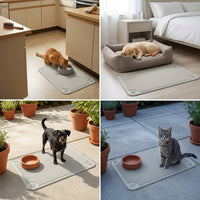 Dog Food Mat and Large PVC Pet Mat, 7mm Thick Rectangular Cat Mat for Floor Protection, Easy Clean Wipeable Pet Feeding Mat for Food and Water