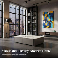 2 Pieces Modern Minimalist design TV Stand and Coffee Table Set Large Storage Capacity TV Stand with Accent Tables Two-Tone Design media Center Easy Assembly for Apartment Dwellers, Homeowners, Families, Living Room, Bedroom