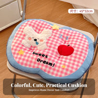 Cute Design Cartoon Floor Pillow Multi-Functional Apple Shaped Chair Pad Soft Crystal Velvet for Students, Teens, Car, Bay Window, Dormitory
