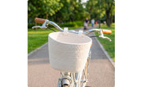 Woven Bike Basket Adjustable Front Bike Basket with Straps Lightweight for Children's Bikes, Park Rides