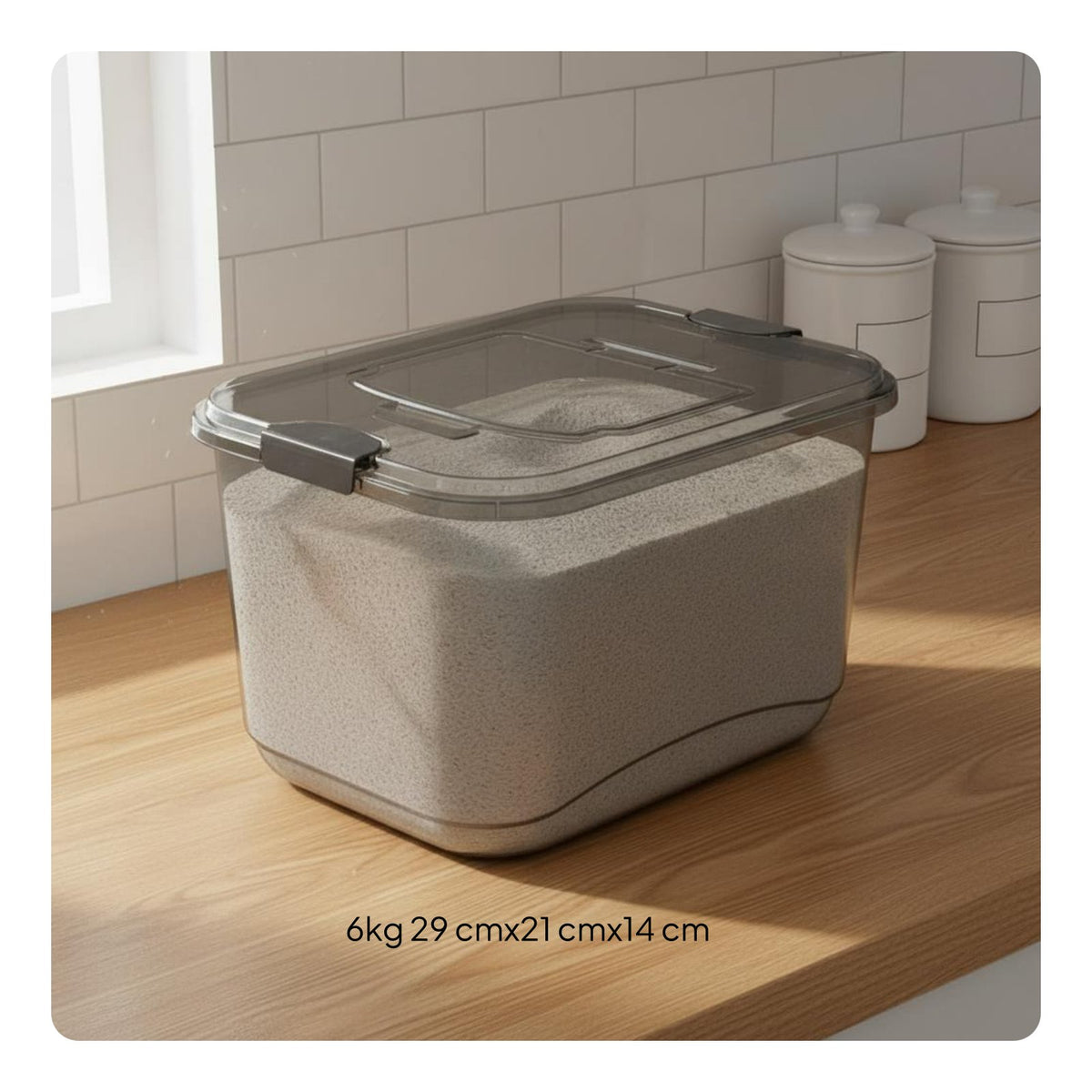 Moisture-Proof Rice Storage Bin Secure Locking Lids Rice Storage Dispenser Large Capacity for Kitchen