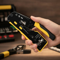 Ethernet and Telephone Modular Plug Crimping Tool Ratcheting Network Cable Crimping Tool Multifunction for Home Wiring