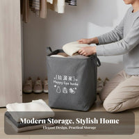 Foldable Clothes Chest with view panel Breathable textile Storage container for home dwellers