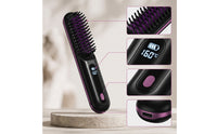 Cordless Hair Straightener Brush Portable Hair Straightener Brush for Mobile Users, Travel, on the Go