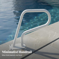 Swimming Pool Handrail Rust Resistant Stainless Steel Pool Rail Heavy Duty Deck Mount Handrail for Swimmers, Children, Poolside, Water Park, Spa