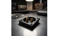 Binding Posts Speaker Terminal Plate Black Square Speaker Terminal Recessed Audio Hardware Mounting Holes for Installation