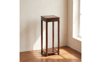 Tall Pedestal Stand with Shelf Indoor Wooden Display Stand Square Bonsai Pedestal Carved for Homeowners, Collectors