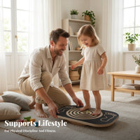 Non-Slip Surface Labyrinth Balance Board Textured Top Maze Balance Board Layered Wood Edge Fitness Equipment Rounded Rectangular for Indoor