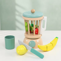 Wooden Fruit Juicer Toy Imaginative Toy Blender with Play Food Educational