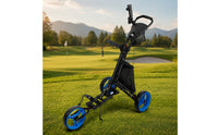 Foldable Golf Push Cart with Storage Bag Lightweight Golf Cart with Storage Bag Stable Smooth-Rolling for Golfers