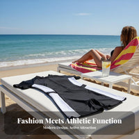 Multicolor Design Waterwear Top High Elasticity Short Sleeve Waterwear Top Short Sleeve Zip up Swimsuit Modest Coverage