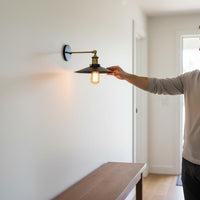 Wall Sconce Wrought Iron Wall Light 180 Degrees Rotation Adjustable Swing Arm Lamp for Cafe