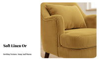 Retro Design Upholstered Single Sofa Tufted Backrest Upholstered Accent Chair High-Resilience Cushion Lounge Seat Sturdy Construction for Apartment Dwellers, Interior Decorators, Living Room, Bedroom, Reading Nook, Home Office