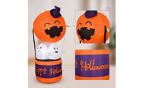Giant Pumpkin Ghost Combo Inflatable Freestanding Inflatable Pumpkin Ghost Bright Halloween Inflatable Decoration Waterproof for Pathway