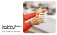 Miniature Cafe Miniature Scene Person Highly Detailed 1:64 Scale Waiter Figurine Hand-Painted Server Model Realistic Features