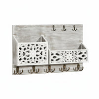 Entryway Mail Sorter with Key Pegs Easy Installation Wall Mount Key and Mail Holder Entryway Organizer with Pegs for Hallway