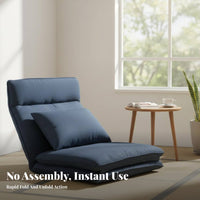 Japanese Design Convertible Floor Sofa Foldable Design Convertible Floor Bed Multi-Position Adjustable Lounge Chair Thickly Padded Cushion for Students, Adults, Young Professionals, Bedroom, Living Room, Relaxing, Reading