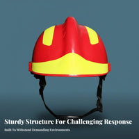 Retardant Firefighter Helmet Collision Resistant F2 Rescue Helmet Shock Absorbing Emergency Rescue Hard Hat Night Reflective Design for Firefighters, Firefighting, Accident Sites, Outdoor Operations