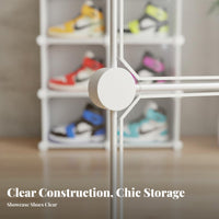 Space Saving Transparent Shoe Cabinet Large Capacity Stackable Shoe Box Dustproof Sneaker Display Case Heavy Duty for Adults, Entryway, Closet, Bedroom, Living Room