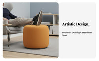Mobile Textile Pouf with Handle Sturdy Construction Upholstered Bench Minimalist Design Indoor Seating Modular for Interior Designers, Homeowners, Adults, Living Room, Bedroom, Lounge Area, Entryway