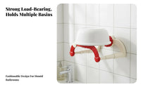 Extendable Basin Holder Drill Installation Wall-Mounted Utility Holder Space-Saving Washroom Organizer for Renters, Adults, Washroom, Laundry Room