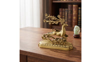 Decorative Brass Tissue Holder Gold-Toned Deer Tissue Holder Freestanding Decor Sculpted for Living Room, Entryway, Desk