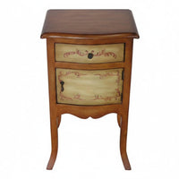 Hand-Painted Single-Drawer End Table Distressed Finish Nightstand Vintage design & decor Furniture Farmhouse Design for Interior Decorators, home dwellers, Renters, Bedroom, Living Room, Entryway, Small areas