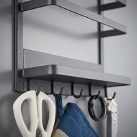 Bedroom Metal Fridge Organizer, 4 Tier Iron Art Wall for Kitchen Suction Cup Side Rack for Students, Space-Saving Storage Solution