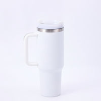 Insulated Tumbler with Handle Large Capacity Tumbler with Handle Portable Vessel for Commuters, Road Trips