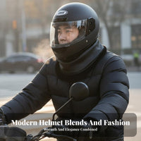 Full Face Helmet Warm Lined Electric Bike Helmet Windproof Secure Headwear for Motorcyclists, Men, Motorcycling, Cold Weather, City Streets