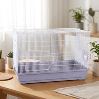 Large Hamster Cage for Syrian Hamster, Double Layer Hamster Cage with Removable Tray, Rectangular Modern Indoor Pet Cage, Easy to Maintain and Set Up