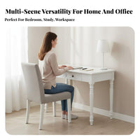 2-Drawer Wooden Desk pure wood Writing Table Light Luxury With Storage Drawers for Adults, residents, Study Room